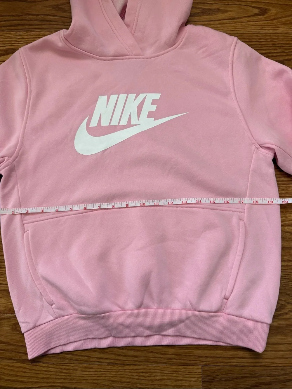 Girls Nike Light Pink Hoodie with White Logo Size XL